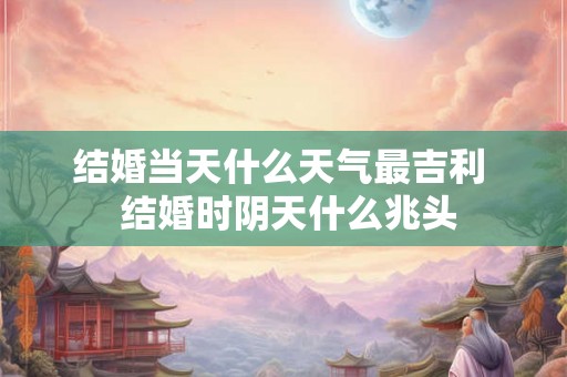 结婚当天什么天气最吉利 结婚时阴天什么兆头 结婚当天什么天气最吉利 结婚时阴天什么兆头