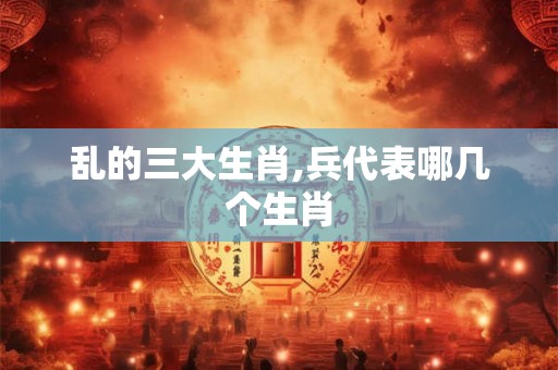 乱的三大生肖,兵代表哪几个生肖
