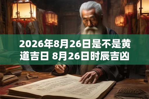 2026年8月26日是不是黄道吉日 8月26日时辰吉凶