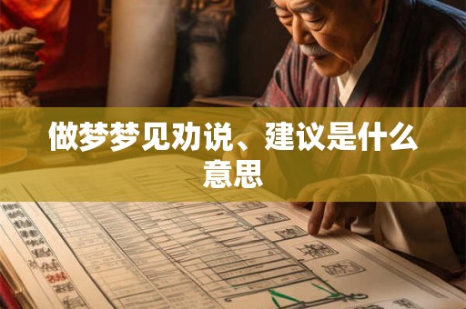 做梦梦见劝说、建议是什么意思