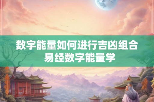 数字能量如何进行吉凶组合  易经数字能量学
