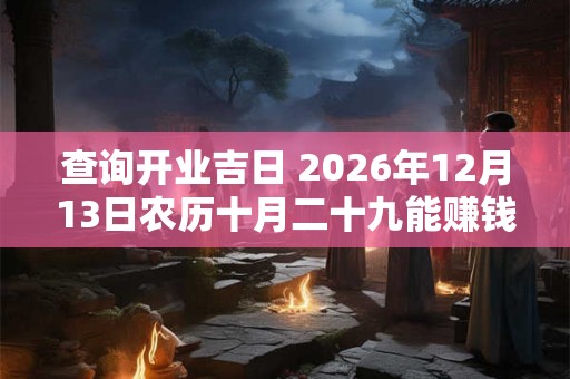 查询开业吉日 2026年12月13日农历十月二十九能赚钱吗
