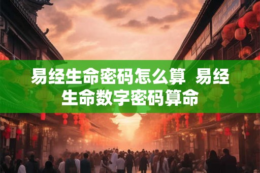 易经生命密码怎么算  易经生命数字密码算命