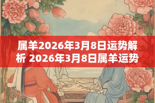 属羊2026年3月8日运势解析 2026年3月8日属羊运势分析；