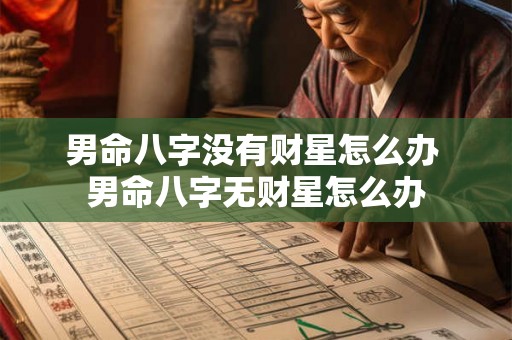 男命八字没有财星怎么办 男命八字无财星怎么办