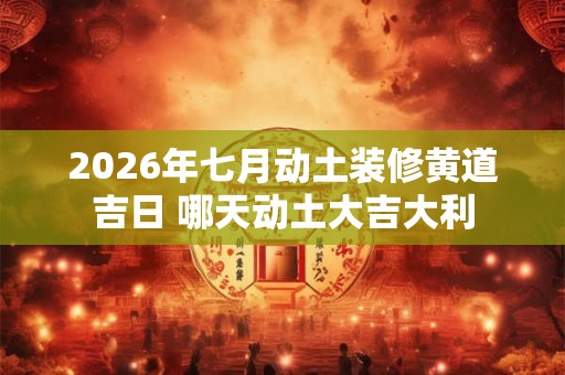 2026年七月动土装修黄道吉日 哪天动土大吉大利