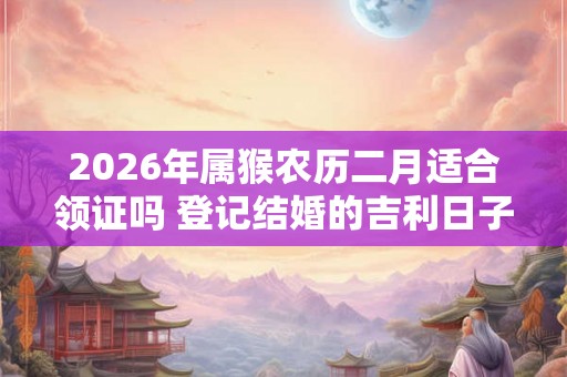 2026年属猴农历二月适合领证吗 登记结婚的吉利日子