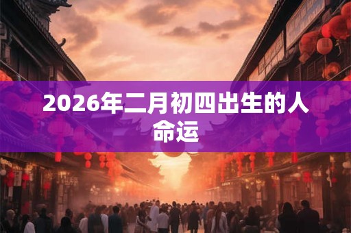 2026年二月初四出生的人命运 2026年二月初四出生的人命运
