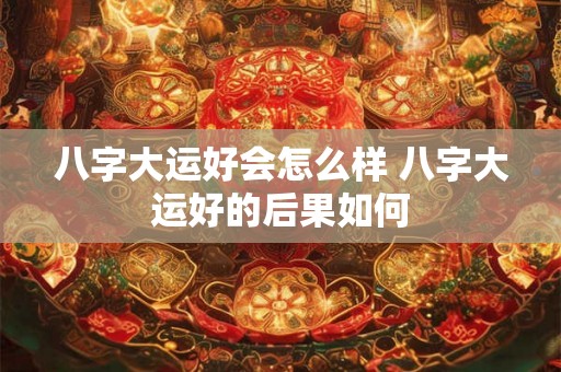 八字大运好会怎么样 八字大运好的后果如何