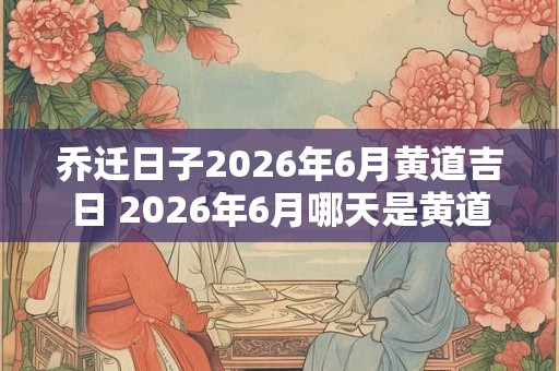 乔迁日子2026年6月黄道吉日 2026年6月哪天是黄道吉日乔迁好
