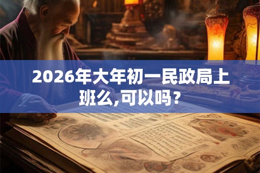 2026年大年初一民政局上班么,可以吗？