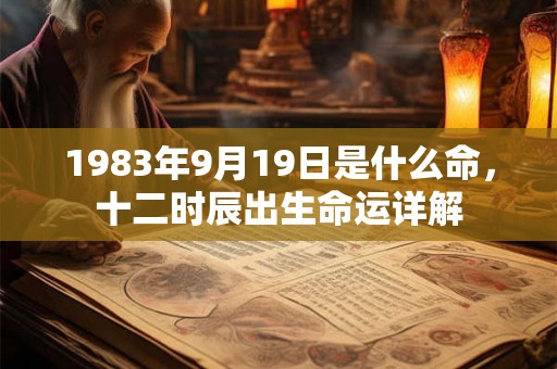 1983年9月19日是什么命，十二时辰出生命运详解