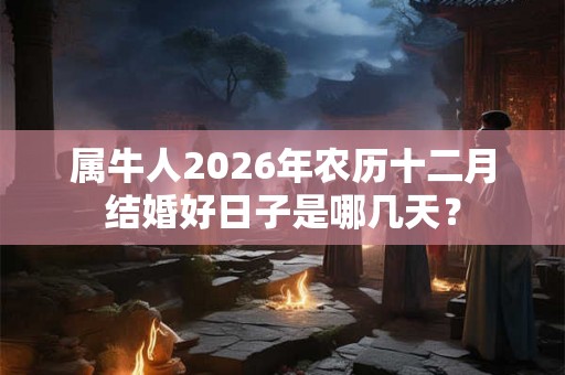 属牛人2026年农历十二月结婚好日子是哪几天？