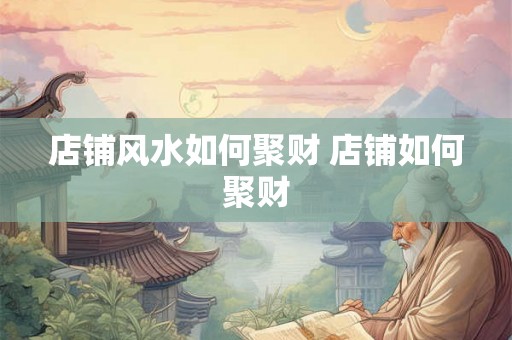 店铺风水如何聚财 店铺如何聚财 店铺风水如何聚财 店铺如何聚财
