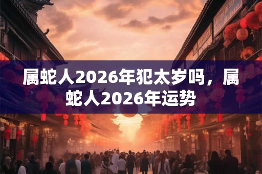 属蛇人2026年犯太岁吗，属蛇人2026年运势