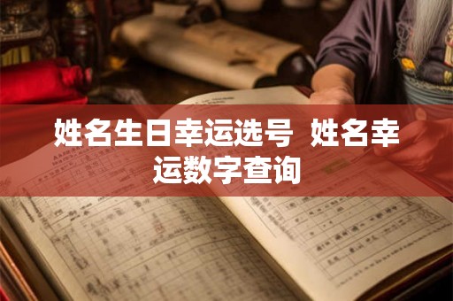 姓名生日幸运选号  姓名幸运数字查询