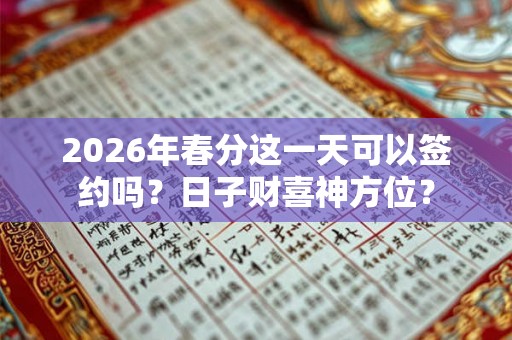 2026年春分这一天可以签约吗？日子财喜神方位？