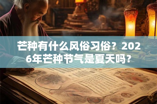 芒种有什么风俗习俗？2026年芒种节气是夏天吗？