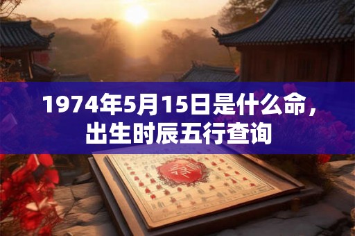 1974年5月15日是什么命，出生时辰五行查询