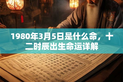 1980年3月5日是什么命，十二时辰出生命运详解