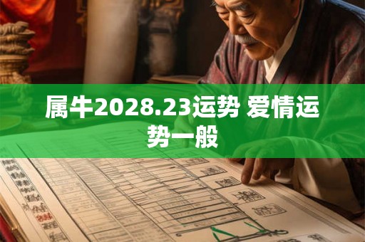 属牛2028.23运势 爱情运势一般 属牛2028.23运势 爱情运势一般