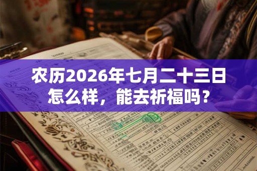 农历2026年七月二十三日怎么样，能去祈福吗？