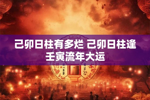 己卯日柱有多烂 己卯日柱逢壬寅流年大运