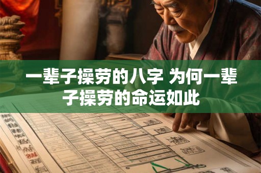 一辈子操劳的八字 为何一辈子操劳的命运如此