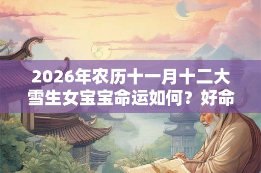 2026年农历十一月十二大雪生女宝宝命运如何？好命吗？