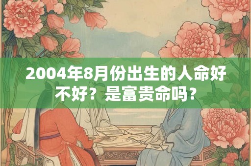 2004年8月份出生的人命好不好?是富贵命吗? 2004年8月份出生的人命好不好?是富贵命吗?