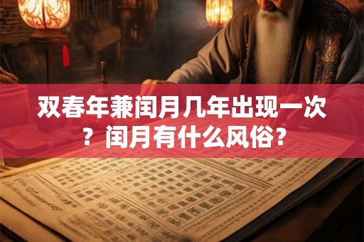 双春年兼闰月几年出现一次？闰月有什么风俗？