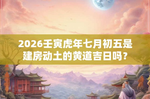 2026壬寅虎年七月初五是建房动土的黄道吉日吗？