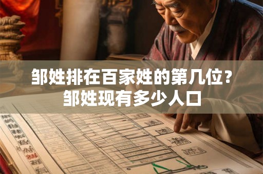 邹姓排在百家姓的第几位？邹姓现有多少人口