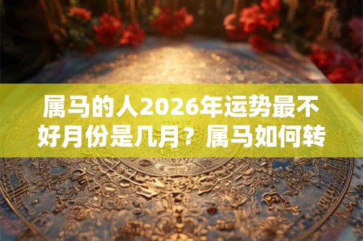 属马的人2026年运势最不好月份是几月？属马如何转运？