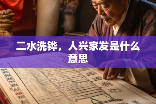 二水洗铧，人兴家发是什么意思
