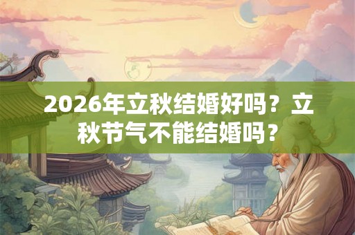 2026年立秋结婚好吗?立秋节气不能结婚吗? 2026年立秋结婚好吗?立秋节气不能结婚吗?