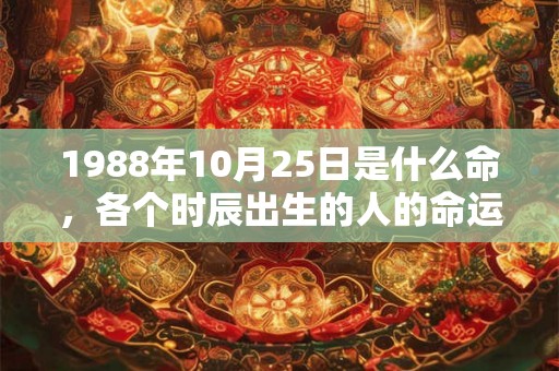 1988年10月25日是什么命，各个时辰出生的人的命运