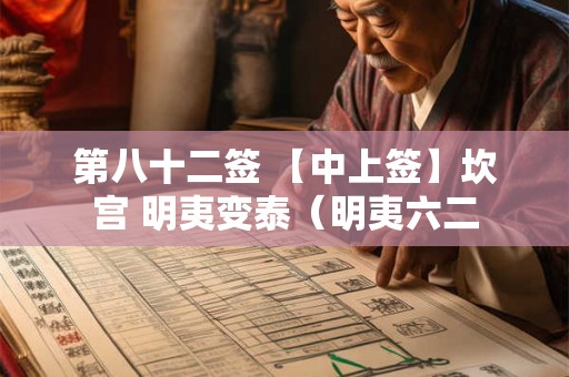 第八十二签 【中上签】坎宫 明夷变泰（明夷六二