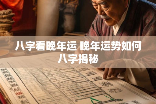 八字看晚年运 晚年运势如何八字揭秘