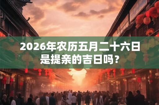 2026年农历五月二十六日是提亲的吉日吗？