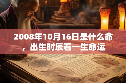 2008年10月16日是什么命，出生时辰看一生命运