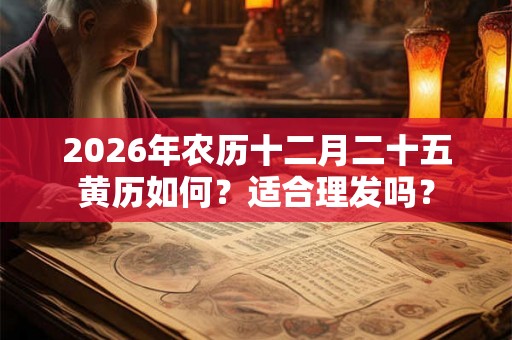 2026年农历十二月二十五黄历如何？适合理发吗？