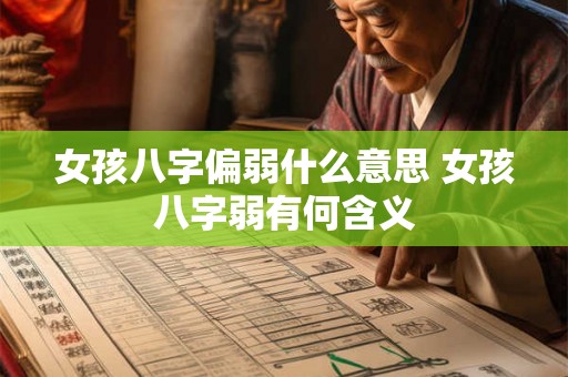 女孩八字偏弱什么意思 女孩八字弱有何含义