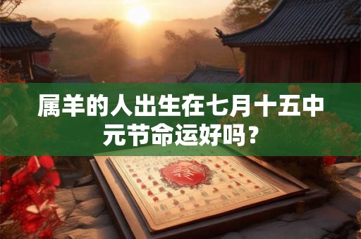 属羊的人出生在七月十五中元节命运好吗? 属羊的人出生在七月十五中元节命运好吗?