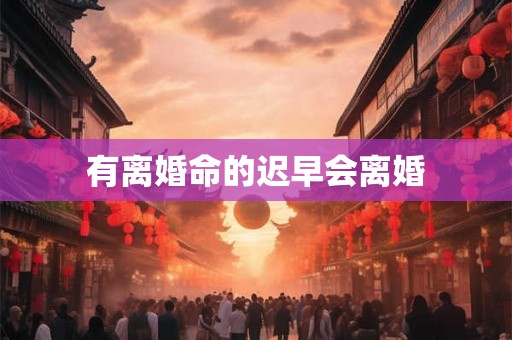有离婚命的迟早会离婚