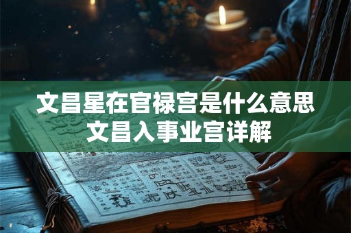 文昌星在官禄宫是什么意思 文昌入事业宫详解
