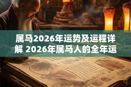 属马2026年运势及运程详解 2026年属马人的全年运势