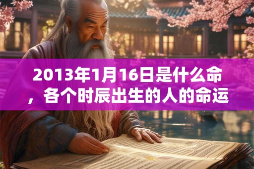2013年1月16日是什么命，各个时辰出生的人的命运