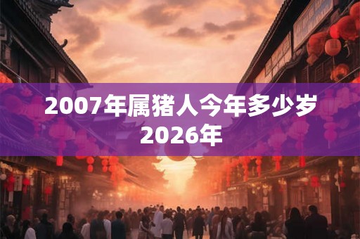 2007年属猪人今年多少岁2026年