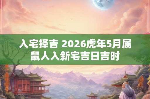 入宅择吉 2026虎年5月属鼠人入新宅吉日吉时 入宅择吉 2026虎年5月属鼠人入新宅吉日吉时